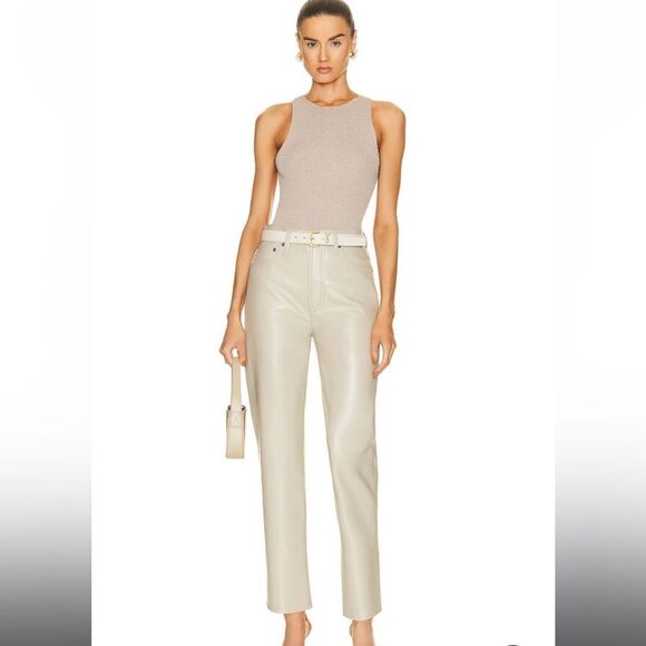 AGOLDE Recycled Leather 90's Pinch Waist in Toast Size 30 NWT - Picture 4 of 9